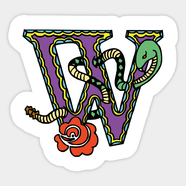 Crazy Monogram W Sticker by Tylwyth